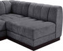 Meridian Furniture - Quinn 229" Chenille Fabric Upholstered 8 Piece Modular Sectional - 124Grey-Sec8B - GreatFurnitureDeal