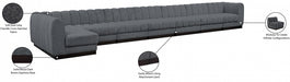 Meridian Furniture - Quinn 229" Chenille Fabric Upholstered 8 Piece Modular Sectional - 124Grey-Sec8B - GreatFurnitureDeal
