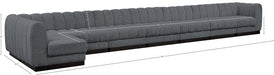 Meridian Furniture - Quinn 229" Chenille Fabric Upholstered 8 Piece Modular Sectional - 124Grey-Sec8B - GreatFurnitureDeal