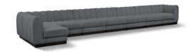 Meridian Furniture - Quinn 229" Chenille Fabric Upholstered 8 Piece Modular Sectional - 124Grey-Sec8B - GreatFurnitureDeal