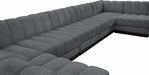 Meridian Furniture - Quinn 133" Chenille Fabric Upholstered 8 Piece Modular Sectional - 124Grey-Sec8C - GreatFurnitureDeal