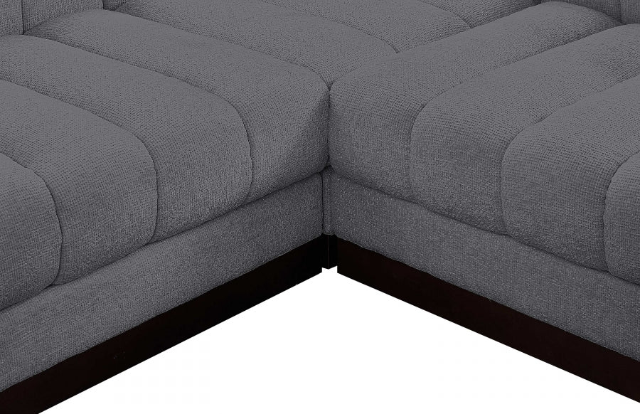 Meridian Furniture - Quinn 133" Chenille Fabric Upholstered 8 Piece Modular Sectional - 124Grey-Sec8C - GreatFurnitureDeal