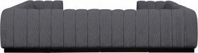 Meridian Furniture - Quinn 133" Chenille Fabric Upholstered 8 Piece Modular Sectional - 124Grey-Sec8C - GreatFurnitureDeal