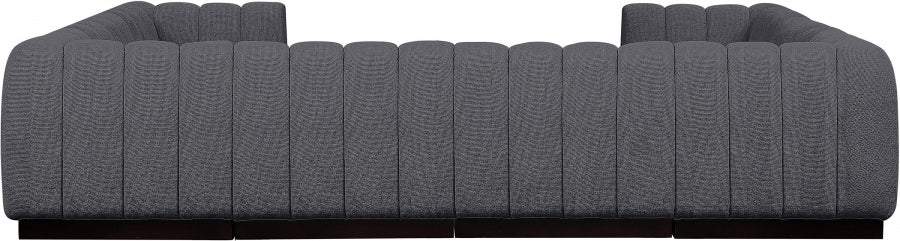 Meridian Furniture - Quinn 133" Chenille Fabric Upholstered 8 Piece Modular Sectional - 124Grey-Sec8C - GreatFurnitureDeal