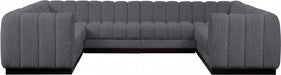 Meridian Furniture - Quinn 133" Chenille Fabric Upholstered 8 Piece Modular Sectional - 124Grey-Sec8C - GreatFurnitureDeal
