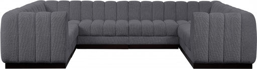 Meridian Furniture - Quinn 133" Chenille Fabric Upholstered 8 Piece Modular Sectional - 124Grey-Sec8C - GreatFurnitureDeal