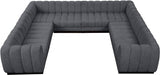 Meridian Furniture - Quinn 133" Chenille Fabric Upholstered 8 Piece Modular Sectional - 124Grey-Sec8C - GreatFurnitureDeal