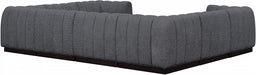 Meridian Furniture - Quinn 133" Chenille Fabric Upholstered 8 Piece Modular Sectional - 124Grey-Sec8C - GreatFurnitureDeal