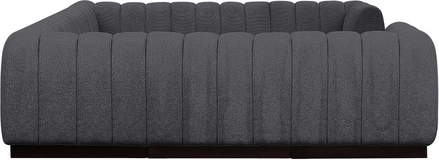Meridian Furniture - Quinn 133" Chenille Fabric Upholstered 8 Piece Modular Sectional - 124Grey-Sec8C - GreatFurnitureDeal