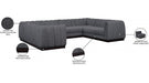 Meridian Furniture - Quinn 133" Chenille Fabric Upholstered 8 Piece Modular Sectional - 124Grey-Sec8C - GreatFurnitureDeal