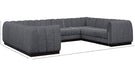 Meridian Furniture - Quinn 133" Chenille Fabric Upholstered 8 Piece Modular Sectional - 124Grey-Sec8C - GreatFurnitureDeal