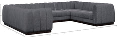 Meridian Furniture - Quinn 133" Chenille Fabric Upholstered 8 Piece Modular Sectional - 124Grey-Sec8C - GreatFurnitureDeal