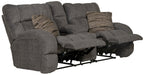 Catnapper - Ashland Power Lay Flat Reclining Console Loveseat in Granite/Night - 63599-NIGHT - GreatFurnitureDeal