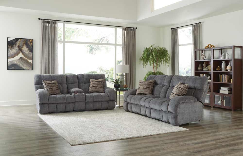 Catnapper - Ashland 2 Piece Power Reclining Sofa Set in Granite/Night - 63591-99-NIGHT