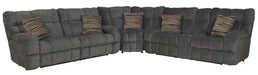 Catnapper - Ashland 3 Piece Power Lay Flat Reclining Sectional in Granite/Night - 63591-98-599-NIGHT - GreatFurnitureDeal