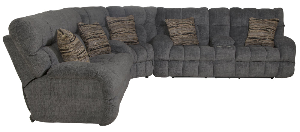 Catnapper - Ashland 3 Piece Lay Flat Reclining Sectional in Granite/Night - 3591-98-599-NIGHT - GreatFurnitureDeal