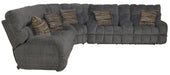 Catnapper - Ashland 3 Piece Lay Flat Reclining Sectional in Granite/Night - 3591-98-599-NIGHT - GreatFurnitureDeal