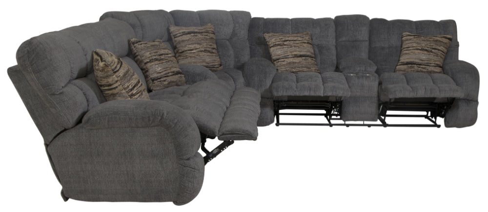Catnapper - Ashland 3 Piece Lay Flat Reclining Sectional in Granite/Night - 3591-98-599-NIGHT