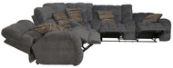 Catnapper - Ashland 3 Piece Power Lay Flat Reclining Sectional in Granite/Night - 63591-98-599-NIGHT - GreatFurnitureDeal