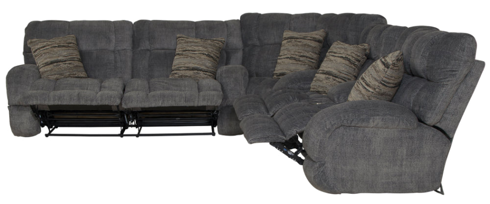 Catnapper - Ashland 3 Piece Lay Flat Reclining Sectional in Granite/Night - 3591-98-599-NIGHT