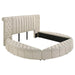 Coaster Furniture - Sonya Upholstered Queen Round Storage Bed Ivory - 360111Q - GreatFurnitureDeal
