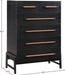 Meridian Furniture - Kaya Black Oak Veneer And Vegan Leather Handle Chest - 360Black-CH - GreatFurnitureDeal