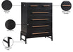 Meridian Furniture - Kaya Black Oak Veneer And Vegan Leather Handle Chest - 360Black-CH - GreatFurnitureDeal