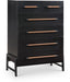 Meridian Furniture - Kaya Black Oak Veneer And Vegan Leather Handle Chest - 360Black-CH - GreatFurnitureDeal