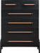 Meridian Furniture - Kaya Black Oak Veneer And Vegan Leather Handle Chest - 360Black-CH - GreatFurnitureDeal
