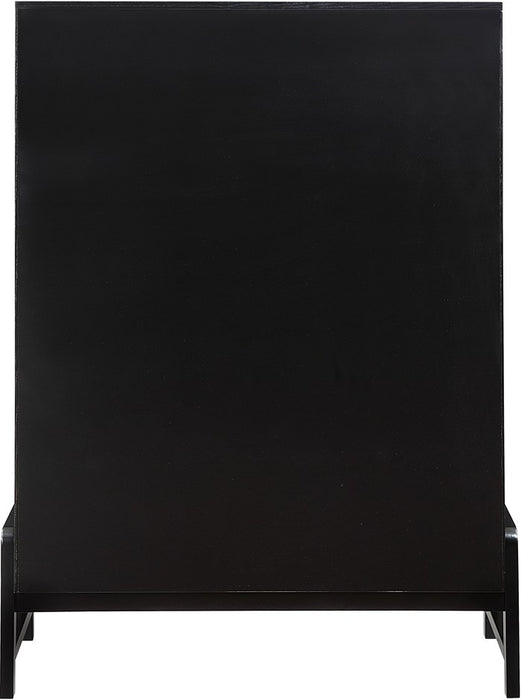 Meridian Furniture - Kaya Black Oak Veneer And Vegan Leather Handle Chest - 360Black-CH - GreatFurnitureDeal