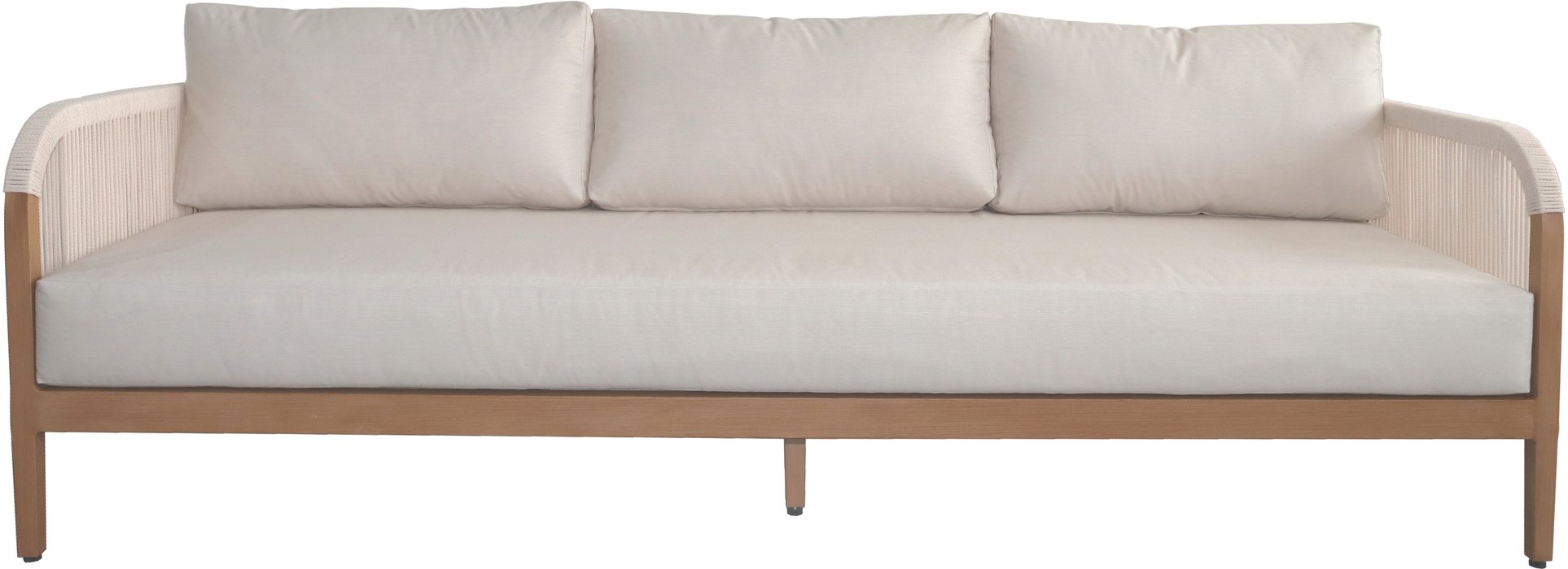 Meridian Furniture - Maui 88" Cream Water Resistant Fabric Upholstered Outdoor Patio Sofa - 361Cream-S - GreatFurnitureDeal