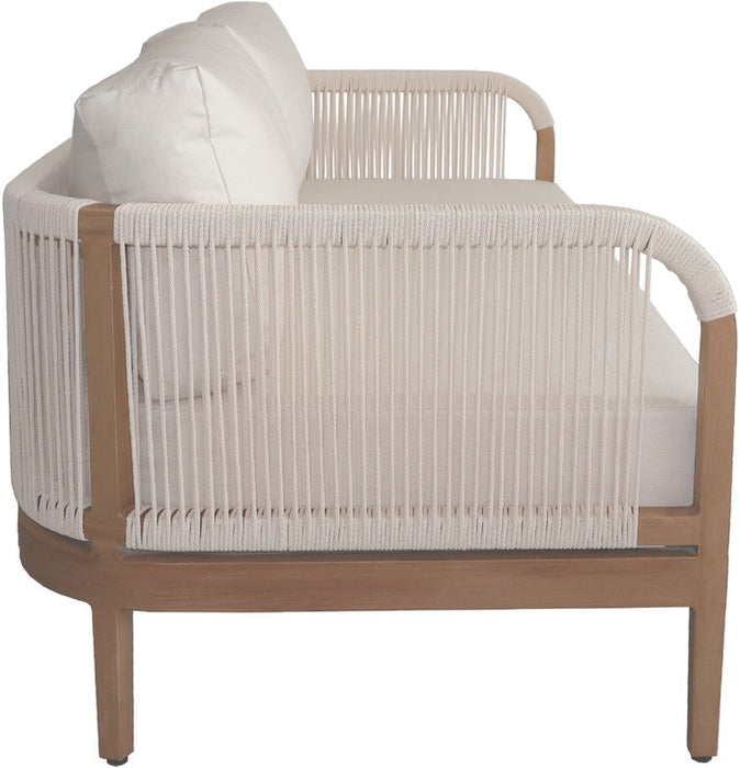 Meridian Furniture - Maui 88" Cream Water Resistant Fabric Upholstered Outdoor Patio Sofa - 361Cream-S - GreatFurnitureDeal