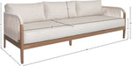 Meridian Furniture - Maui 88" Cream Water Resistant Fabric Upholstered Outdoor Patio Sofa - 361Cream-S - GreatFurnitureDeal