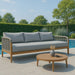 Meridian Furniture - Maui 88" Grey Water Resistant Fabric Upholstered Outdoor Patio Sofa - 361Grey-S - GreatFurnitureDeal