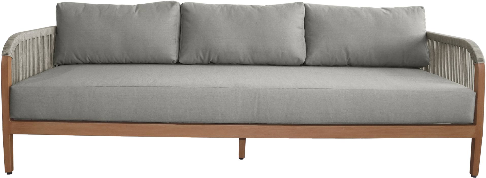 Meridian Furniture - Maui 88" Grey Water Resistant Fabric Upholstered Outdoor Patio Sofa - 361Grey-S - GreatFurnitureDeal