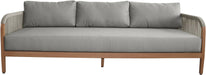 Meridian Furniture - Maui 88" Grey Water Resistant Fabric Upholstered Outdoor Patio Sofa - 361Grey-S - GreatFurnitureDeal