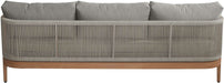 Meridian Furniture - Maui 88" Grey Water Resistant Fabric Upholstered Outdoor Patio Sofa - 361Grey-S - GreatFurnitureDeal