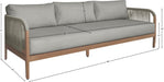 Meridian Furniture - Maui 88" Grey Water Resistant Fabric Upholstered Outdoor Patio Sofa - 361Grey-S - GreatFurnitureDeal