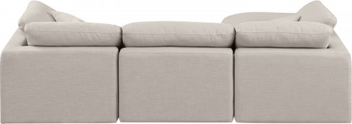Meridian Furniture - Indulge 105" Linen Textured Fabric Upholstered 4 Piece Modular Sectional - 141Beige-Sec4A - GreatFurnitureDeal