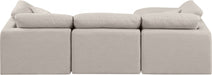 Meridian Furniture - Indulge 105" Linen Textured Fabric Upholstered 4 Piece Modular Sectional - 141Beige-Sec4A - GreatFurnitureDeal