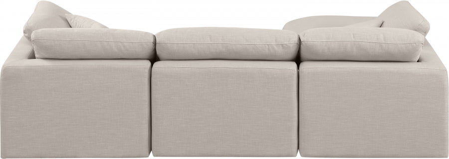 Meridian Furniture - Indulge 105" Linen Textured Fabric Upholstered 4 Piece Modular Sectional - 141Beige-Sec4A - GreatFurnitureDeal