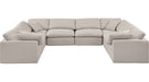 Meridian Furniture - Indulge 140" Linen Textured Fabric Upholstered 8 Piece Modular Sectional - 141Beige-Sec8A - GreatFurnitureDeal