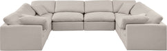 Meridian Furniture - Indulge 140" Linen Textured Fabric Upholstered 8 Piece Modular Sectional - 141Beige-Sec8A - GreatFurnitureDeal