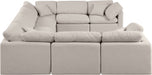 Meridian Furniture - Indulge 140" Linen Textured Fabric Upholstered 8 Piece Modular Sectional - 141Beige-Sec8A - GreatFurnitureDeal