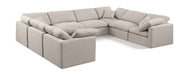 Meridian Furniture - Indulge 140" Linen Textured Fabric Upholstered 8 Piece Modular Sectional - 141Beige-Sec8A - GreatFurnitureDeal