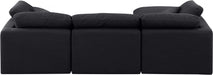 Meridian Furniture - Indulge 105" Linen Textured Fabric Upholstered 4 Piece Modular Sectional - 141Black-Sec4A - GreatFurnitureDeal