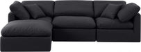 Meridian Furniture - Indulge 105" Linen Textured Fabric Upholstered 4 Piece Modular Sectional - 141Black-Sec4A - GreatFurnitureDeal