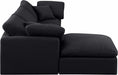 Meridian Furniture - Indulge 105" Linen Textured Fabric Upholstered 4 Piece Modular Sectional - 141Black-Sec4A - GreatFurnitureDeal