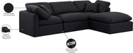 Meridian Furniture - Indulge 105" Linen Textured Fabric Upholstered 4 Piece Modular Sectional - 141Black-Sec4A - GreatFurnitureDeal