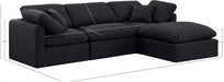 Meridian Furniture - Indulge 105" Linen Textured Fabric Upholstered 4 Piece Modular Sectional - 141Black-Sec4A - GreatFurnitureDeal